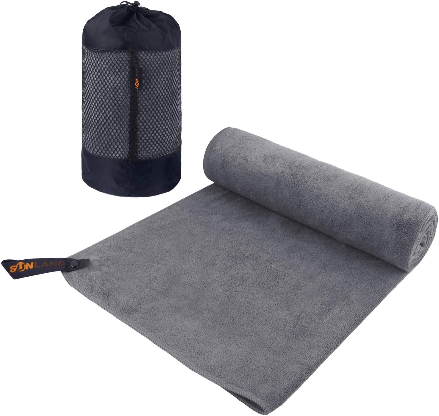 Sunland Microfiber Gym Bath Towel Ultra Soft Travel Camping Towel Super Absorbent Swimming Sport Towel with Carry Bag for Adults and Children 24inchX48inch …