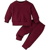 Jecson Toddler Baby Girl Clothes: Soft Warm Outfits Set Quilted Heart Sweatshirt & Pants Cute Fall Winter Home Out 2Pcs 3M-4T