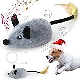 Mity rain Interactive Dog Toys, Fake Mouse Moving Dog Toy with Automatic Sensor, Dog Mouse Toy with Realistic Sound & Extended Tail, Automatic Dog Toy for Cats Dogs Pet, Squeaky Dog Toys