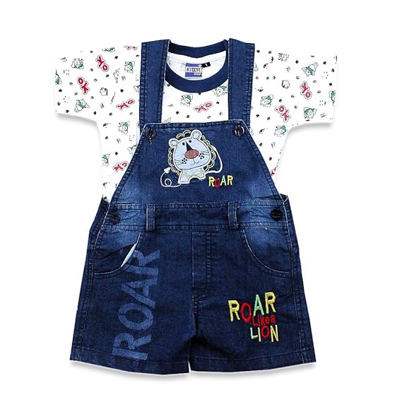 baby boy short dungaree set