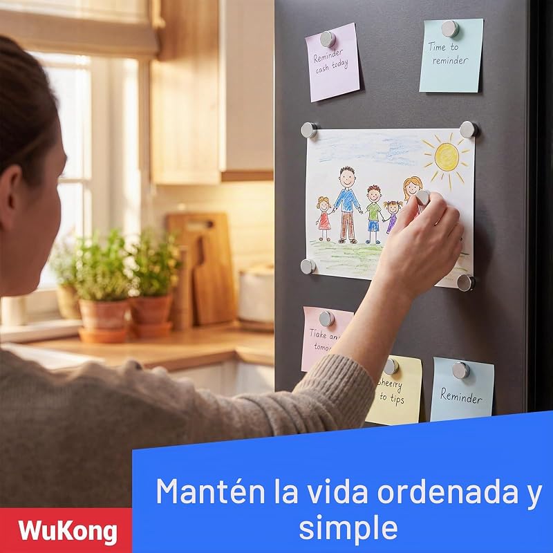 Wzone 100 Piezaas Imanes Potentes, 6×3mm Imanes de Neodimio Imán Nevera, Imán Pequeños Redondos para Tablones de Anuncios, Fotografías y Oficinas — foto 5 de 7