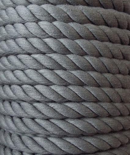 Großhandel für Schneiderbedarf 3 m Baumwollkordel 10 mm grau/mittel grau