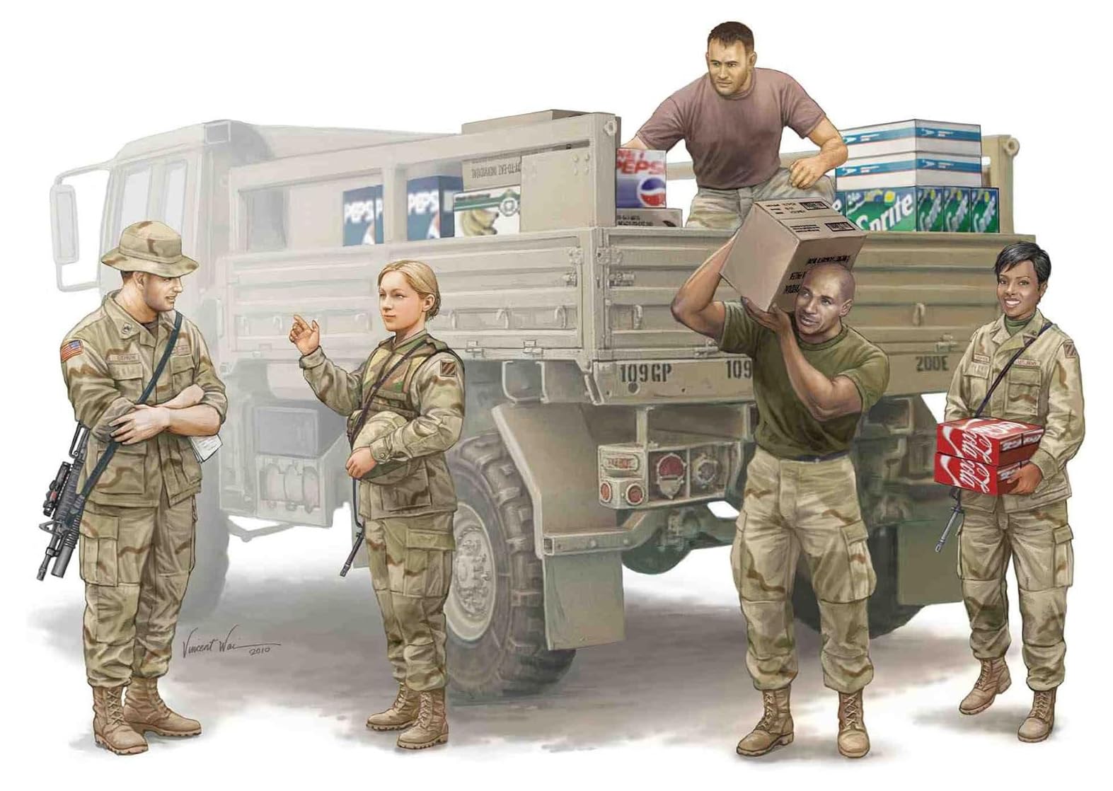 Trumpeter 1:35 - Modern US Soldiers Logistics Supply Team