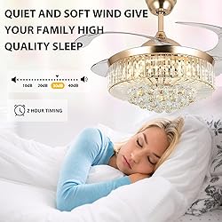 Panghuhu88 42" Invisible Ceiling Fan Chandelier