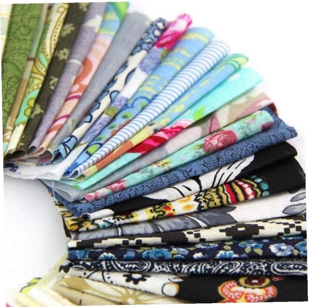 Handmake Fabric Patchwork Craft Cotton Material Batiks with Squares Bundle 50 Packs(random Color)