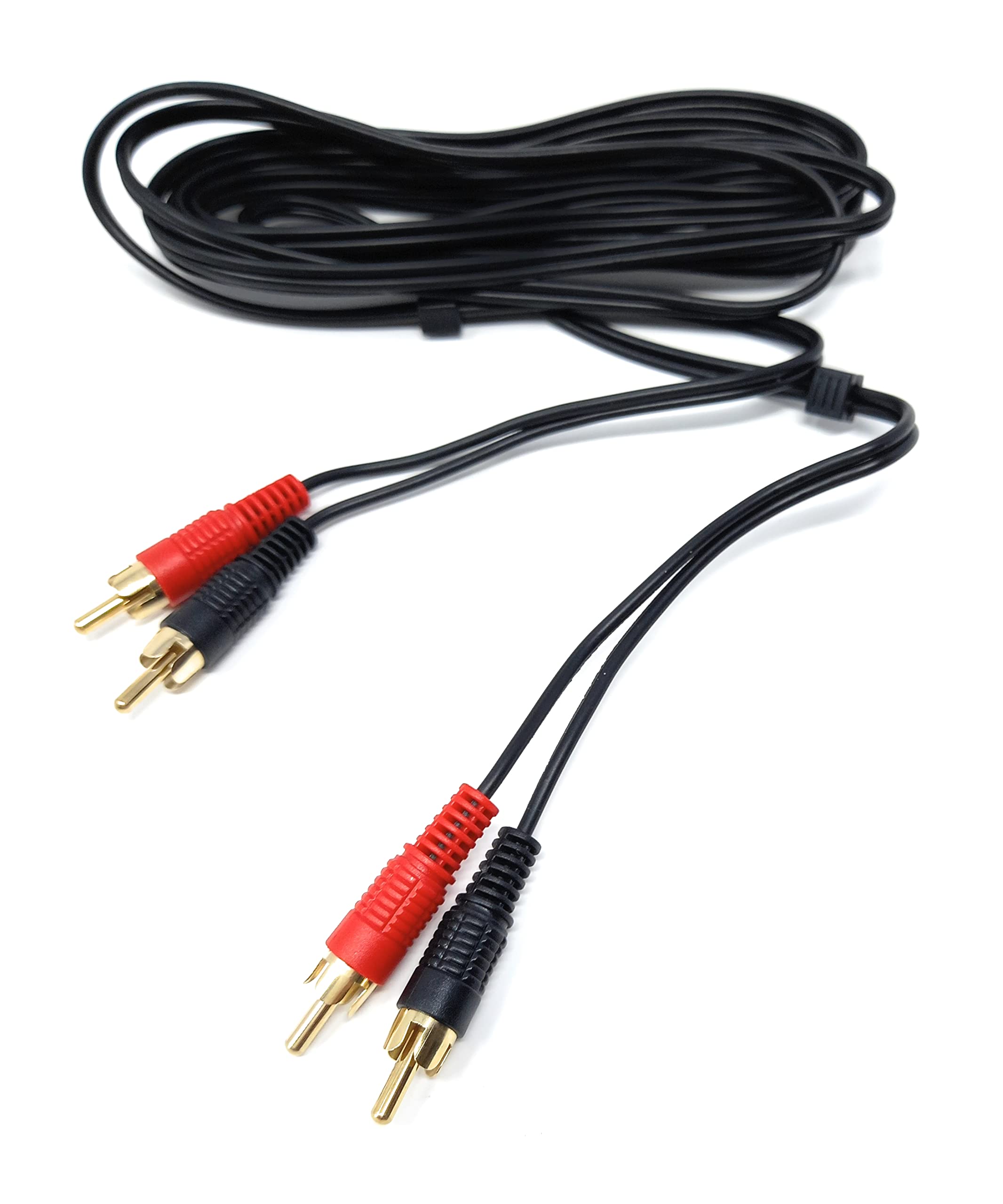 DRUT 3m RCA to RCA Phono Twin Jack to Jack Stereo Audio Cable Lead Cord Compatible With CD/DVD/Amplifier/Hifi/DJ Mixer/Turntable 10ft Black Gold Connectors