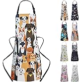 ZiQilin Adjustable Waterproof Kitchen Apron for Women with 2 Pockets Cooking Chef Apron Gardening Funny BBQ Aprons for Men