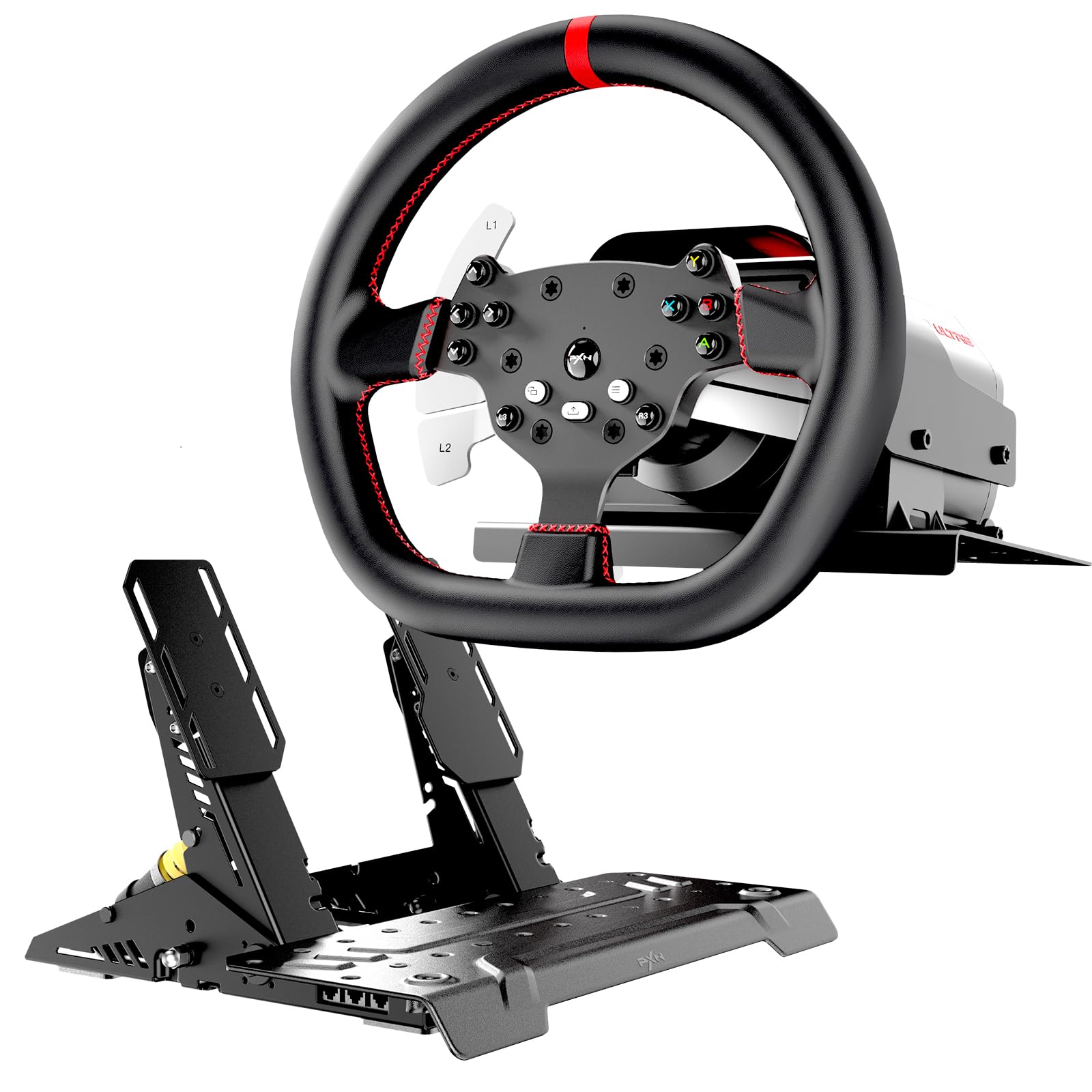 PXN - V10 Ultra Gaming Steering Wheel & Pedals, 3.2Nm Direct Drive Force Feedback, 4 Paddle Shifters, Hall Effect Pedals, 10.6-inch Racing Wheel Rim, Sim Racing Setup for Xbox, PS4, and PC