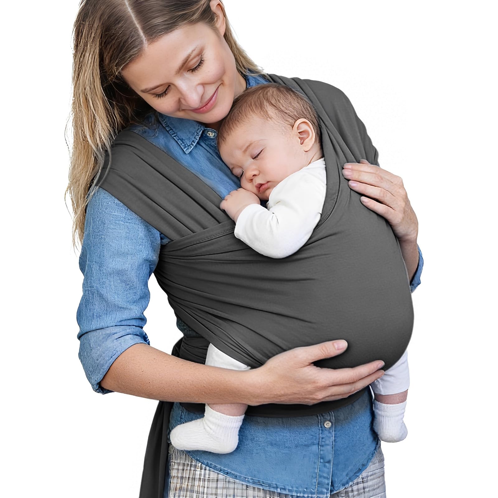 Voarge Baby Carrier Sling for Newborns and Toddlers, Grey (0-16 kg), Unisex, Breastfeeding-friendly design