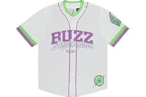 Disney Mickey Mouse Men's Baseball Jersey - Mens Classic Mickey Mouse, Donald Duck and Buzz Lightyear Baseball Jersey Shirt