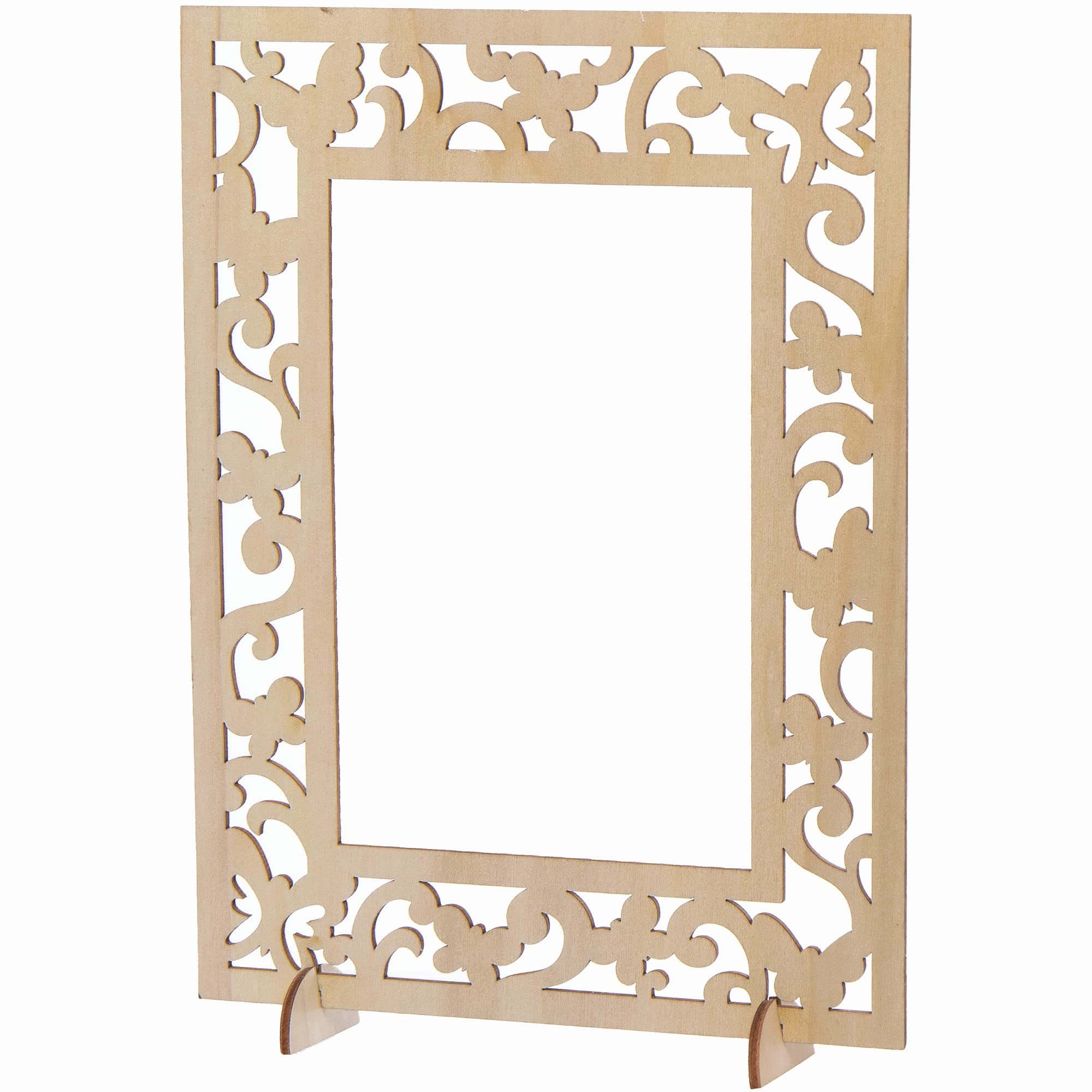 Baker Ross Wooden Photo Frames - Pack of 4, Wood Crafts for Children (FC383)