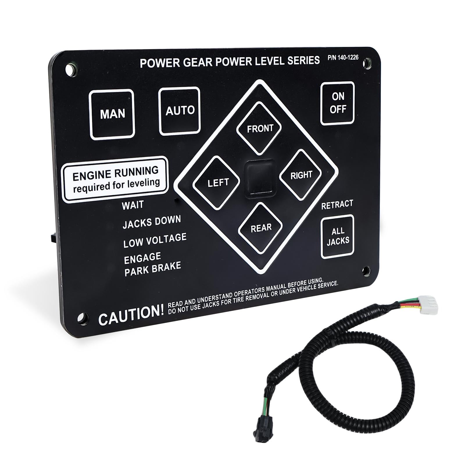 Photo 1 of LLYZFED 368991 RV Leveling Touch Control Panel with Harness Adapter Fit for Lippert/Kwikee Ground Control and Travel Trailer Leveling System Replace# 359080 359072 140-1226 500629 500629S 141-0023012