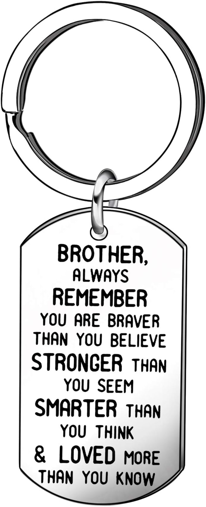 Brother Always Remember You are Braver Than You Believe Keyring Key Ring Chian Birthday Gift