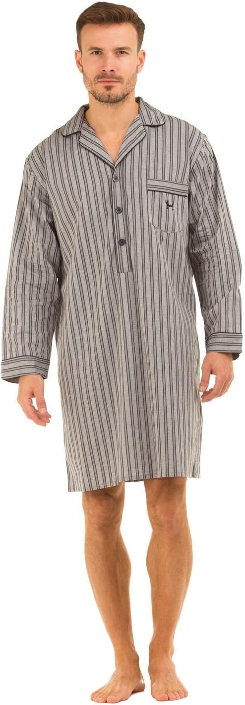 Nightwear Mens Lightweight Poplin 100% Cotton 7391 Nightshirt