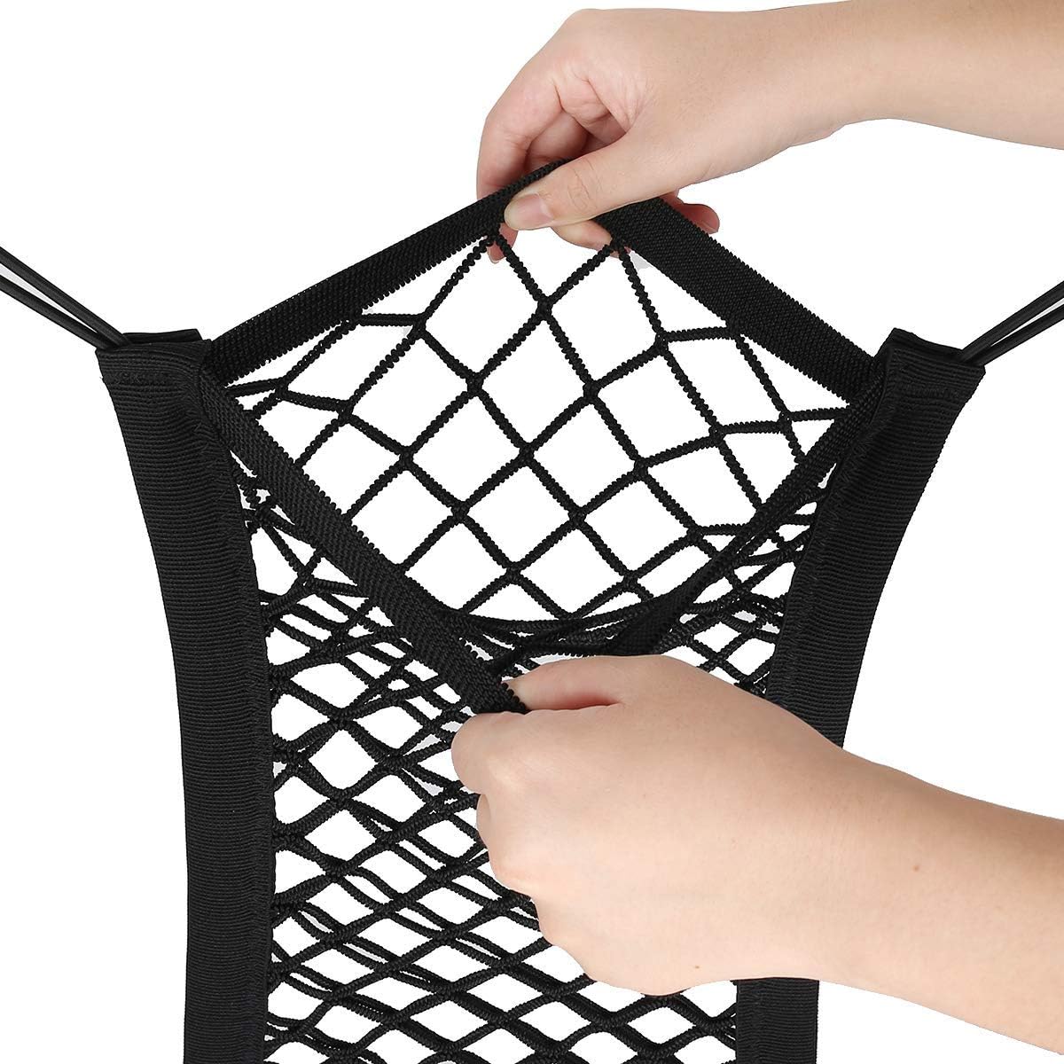 AUTOWN Car Dog Barrier, Dog Net for Car Between Seats, Pet Net Barrier Front Seat, Car Mesh Barrier Back Seat, Universal Stretchy Car Seat Storage Mesh Net : Pet Supplies