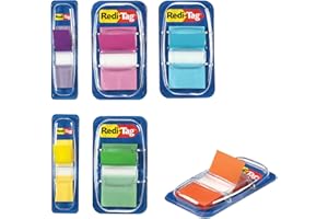 Redi-Tag Pop-Up Flags, Adhesive Indicator Flags, 270 Write-On Tabs, Index Tabs for School, Home and Office, Assorted Tropical Colors: Blue, Orange, Yellow, Purple, Green and Pink, 1 Pack (1002346)