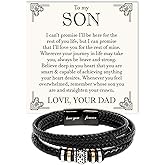 VIRAGIL To My Son Bracelet, Son Gifts From Mom And Dad, Bracelet For Son From Dad, Son Bracellet From Mom, Birthday Gift For Son, Men Bracelet, Gift For My Son Birthday With Message Card And Gift Box