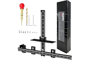 TANYO Cabinet Hardware Jig, Adjustable Cabinet Handle Jig with Center Punch, All Aluminum Cabinet Handle Template Tool, Most Accurate Cabinet Jig for Handles and Pulls on Drawers Cabinets