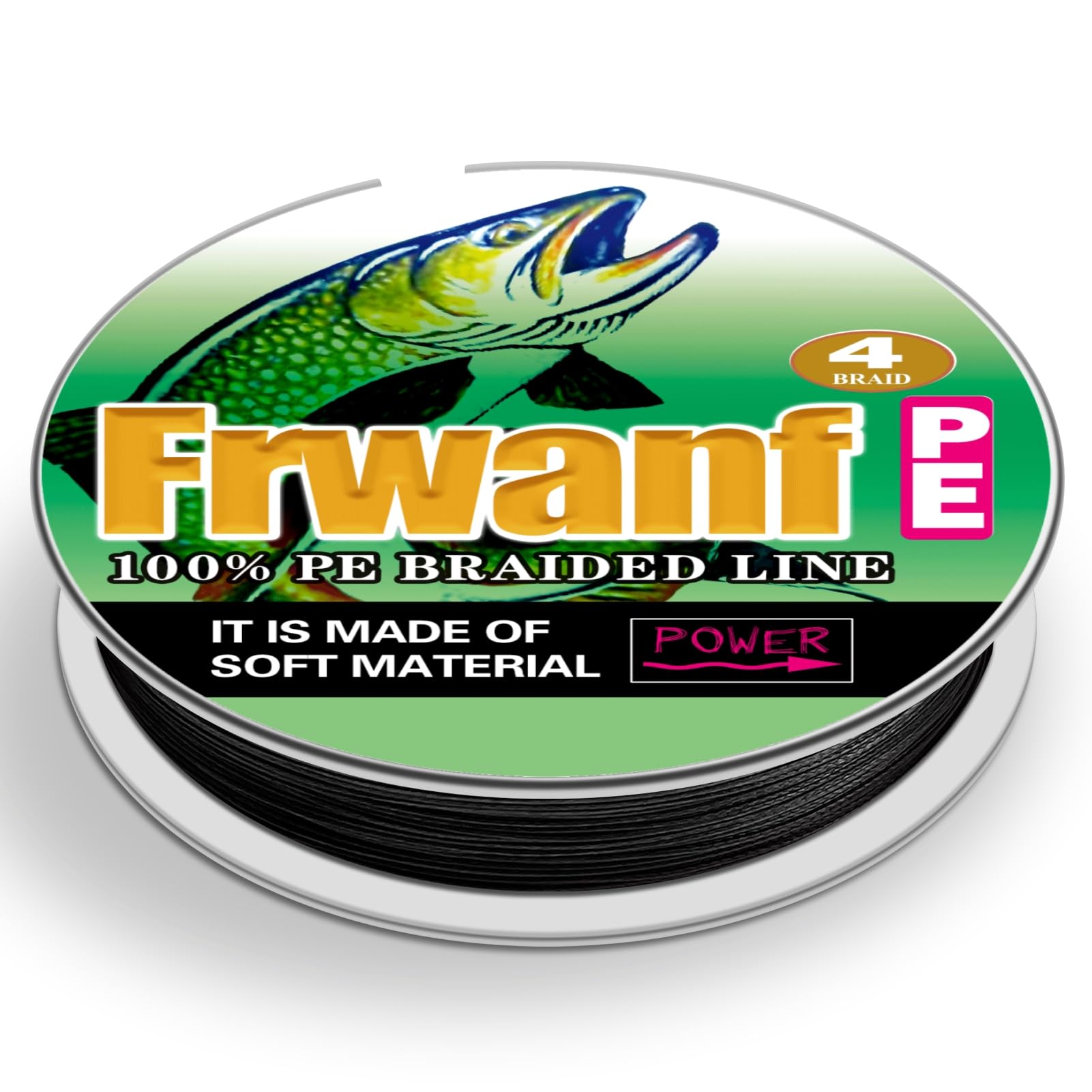 Frwanf Black Braided Fishing Line Color Never Fade 100M-2000M 6-300LB Super Strong PE Fishing Line Abrasion Resistant Fishing Wire Zero Stretch (2000m/2187Yards 70lb/0.44mm)