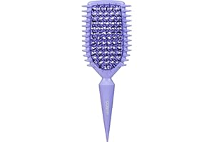 Conair Curl Define Pro Detangler Brush for Curly Hair, Dual-Vent Design with Continuous Grooves, Mixed Bristles for Frizz-Free Detangling, Smoothing, and Curl Definition