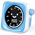 60-Minute Visual Timer for Kids Digital Visual Countdown Timer for Kids Toddler for School Classroom, Time Management Tool with Silent Operation, Blue & White
