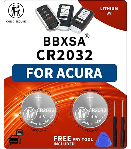 CR2032 Battery 2-Pack For 2023-2025 Acura Integra Key Fob - Easy Replacement Remote Batteries