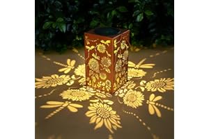 WACLSTDAY Solar Lanterns Outdoor Hanging Dragonfly Lantern Waterproof Decor Garden Metal LED Sunflower Christmas Lights Gifts for Mom Grandma Women Decorative Patio,Yard,Lawn,Balcony,House