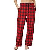 HiddenValor Women's Pajama Pants, Cotton Sleepwear Plaid Pajamas