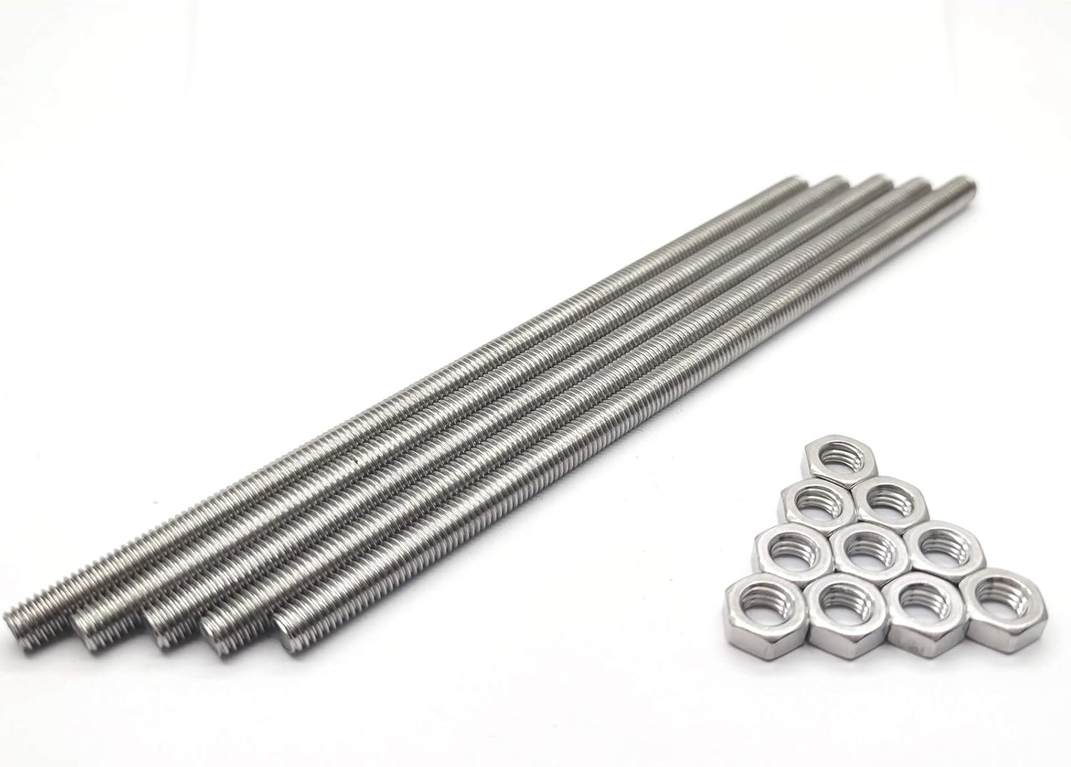 M81.25x200mm 304 Stainless Steel Fully Threaded Rod with Hex Nuts DIN976 5sets Buy Online at