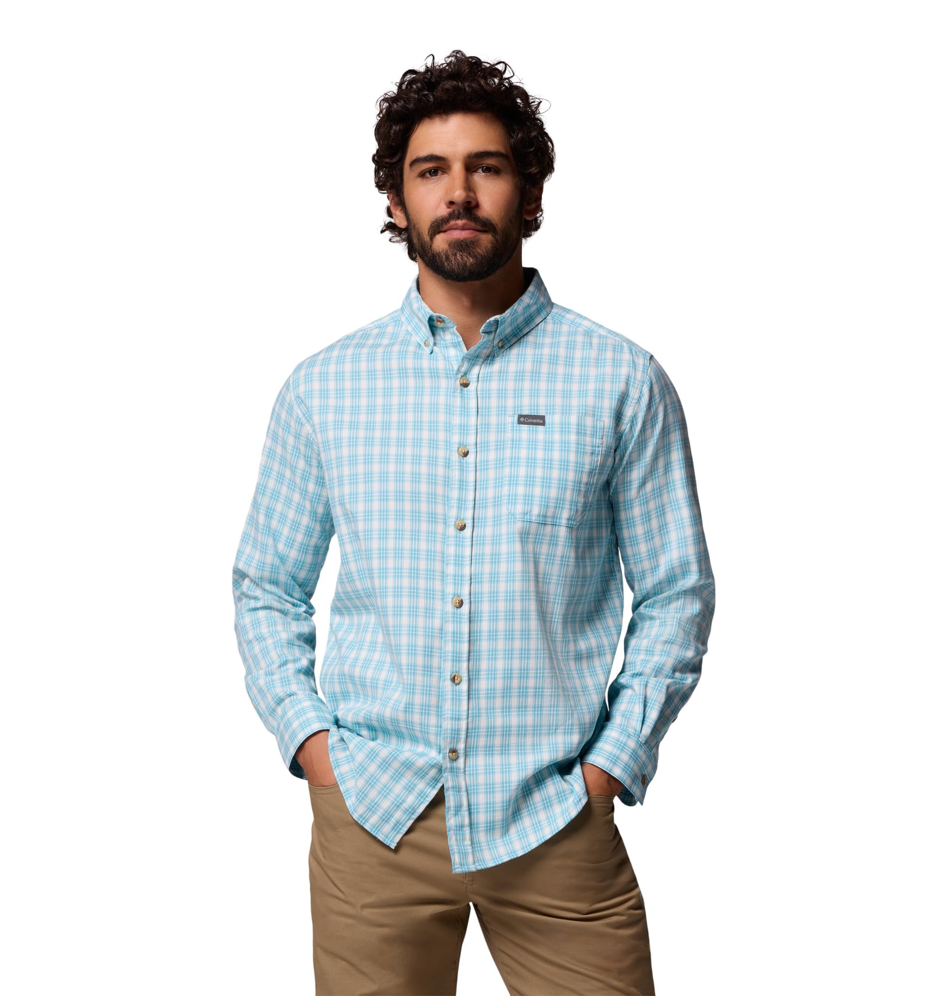 Columbia Mens Rapid Rivers II Long Sleeve Shirt, Vintage Blue Falls Plaid, X-Large Image