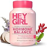 Hey Girl Hormone Balance for Women – 13in1 for Menopause, PCOS, PMS, Mood, Hot Flash, Hormonal Support– w Myo-Inositol, Berberine, Maca Root, Black Cohosh, DIM, Dong Quai