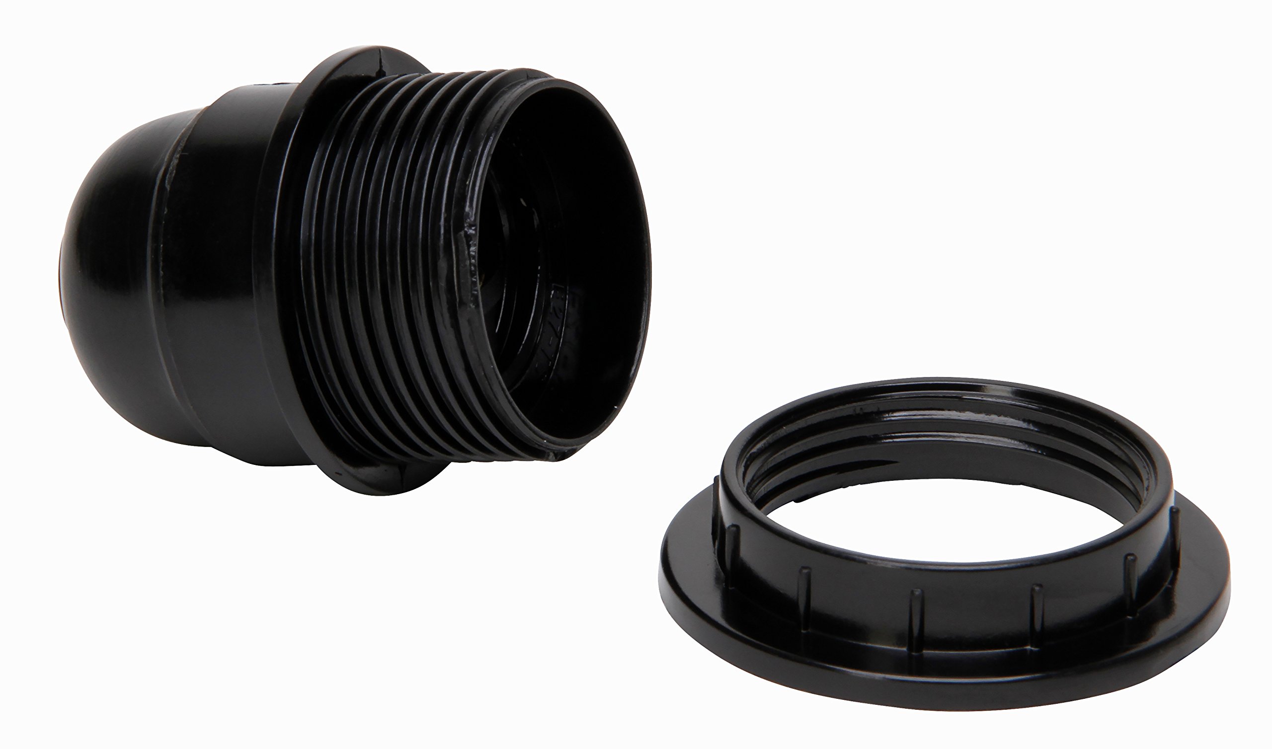 Kopp 212405040 Insulation Socket E27 with Umbrella Support Ring Black Bakelite