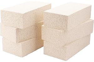 BLQH 6 Pieces Insulating Fire Brick for Ovens, Kilns, Fireplaces, Forges 9" x 4.5" x 2.5" 2300F Rated Insulating Fire Bricks