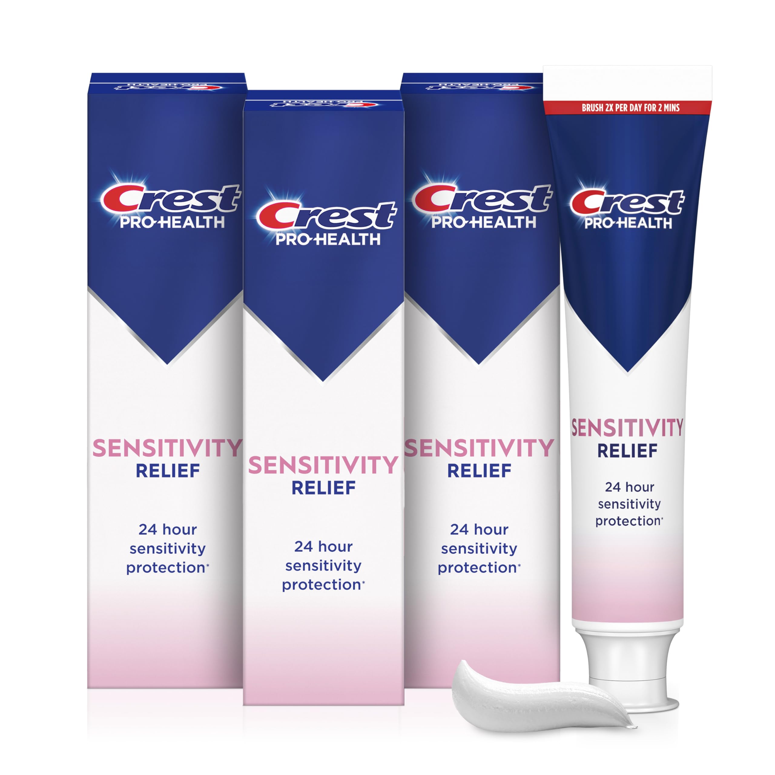 Crest Sensitivity Toothpaste 4.8 oz (3 Pack), Relieves Sensitivity, Strengthens Gums, Anticavity