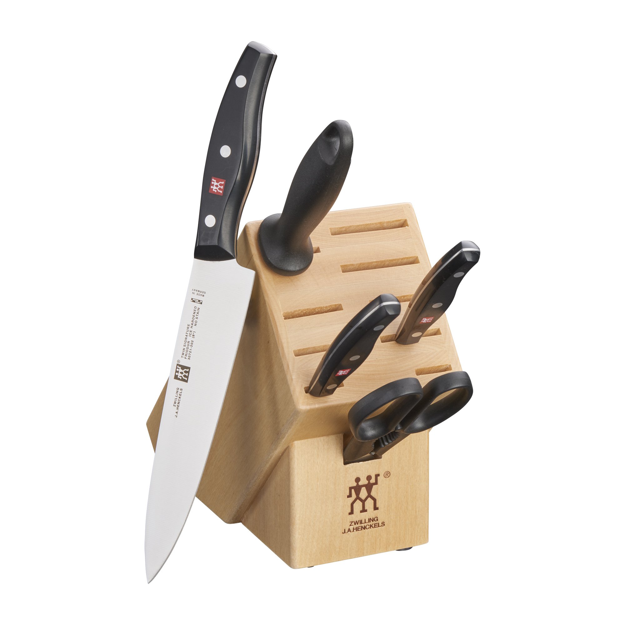 Photo 1 of ***ONLY 3****
ZWILLING Twin Signature 6-Piece Razor-Sharp German Knife Block Set, Made in Company-Owned German Factory with Special Formula Steel perfected for almost 300 Years, Dishwasher Safe