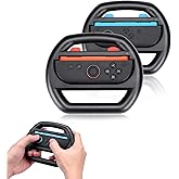 Hounyoln Steering Wheel for Switch 2 JoyCons Controller, 2 Pack Racing Wheel Grip JoyCons Accessories Christmas Gift (Black)