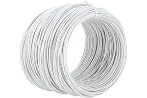 VELATEMOR 50m Galvanized Iron Flexible Tie Wire Roll for Reinforcing Bar and Fiber Optic Cables, Rustproof PVC Coated Wire fo