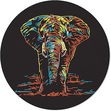 Amazon.de: SunnyM Runder Teppich mit Elefantenmotiv, 152 cm, Cartoon