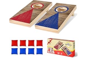HQGZQL 2-Pack Mini Tabletop Cornhole Board Set - 8 Bean Bags Included, 10x5 Inch Portable Desktop Toss Game for Home Office, Indoor Table Corn Hole Game for Kids & Adults