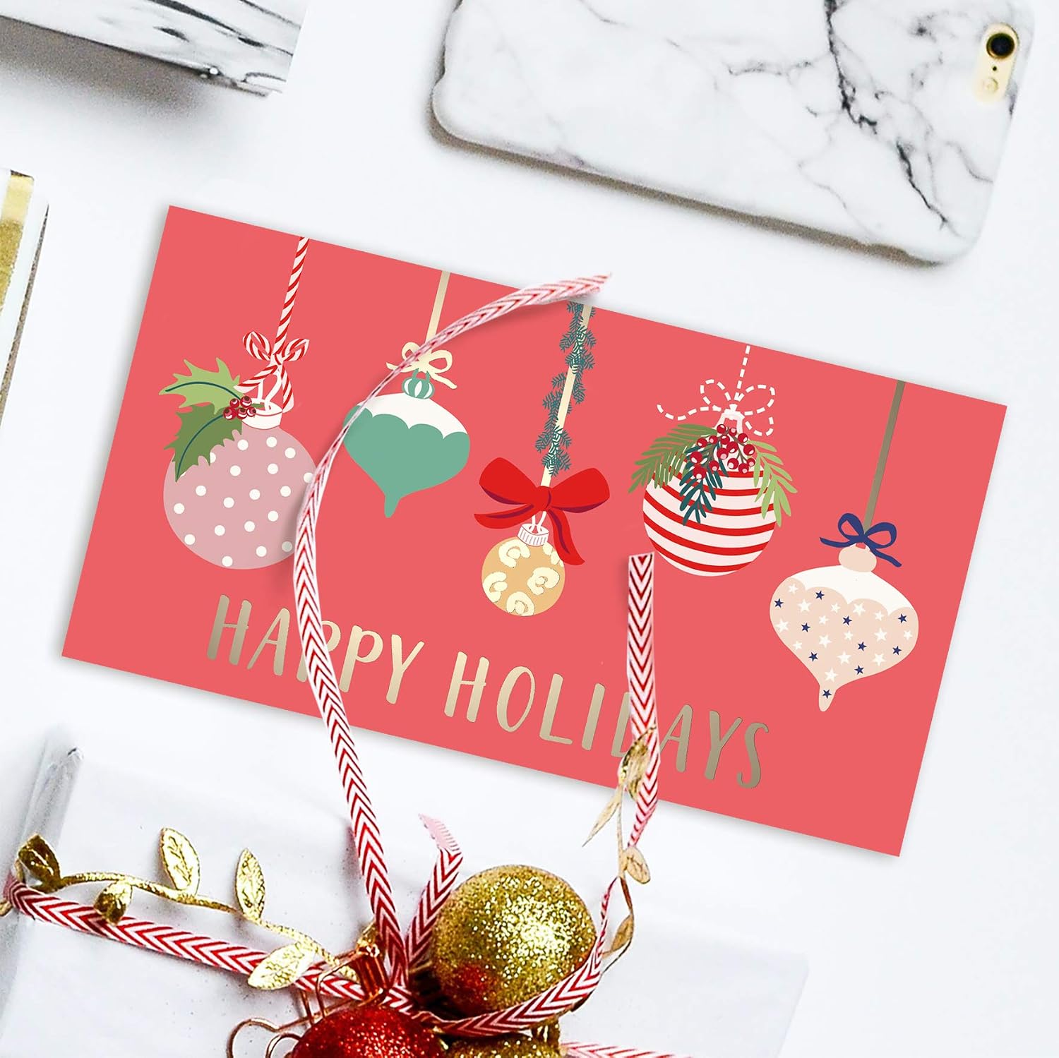 Sweetzer & Orange Christmas Money Cards with Envelopes for Teens and Adults. 24 Christmas Decor Sheets- 300gsm Greeting Cards With (120gsm) Envelopes - Image 4