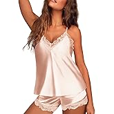 Avidlove Satin Pajamas Set Sleepwear Womens Sexy Lingerie Cami Shorts Set Nightwear S-XXL
