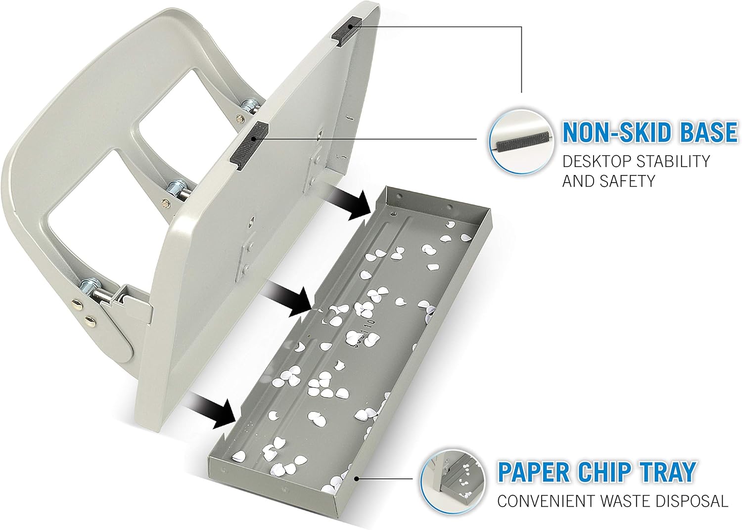 CARL, Medium-Duty 3 Hole Paper Punch, 40 Sheet Punch Capacity, Metallic, Model:HC-340 : Paper Punches : Office Products