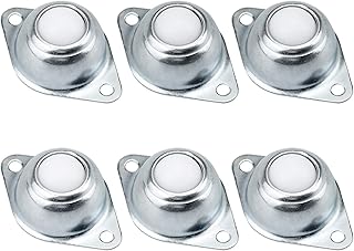 WEKON 6 Stück Kugelrollen Möbelrollen Nylon Kugelrollenlager Roller Transfer Lager mit Bodenflansch Montagelöcher