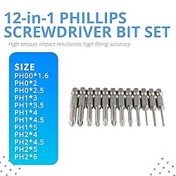 VESTTIO Phillips Cross Slot Screwdriver Bit Set