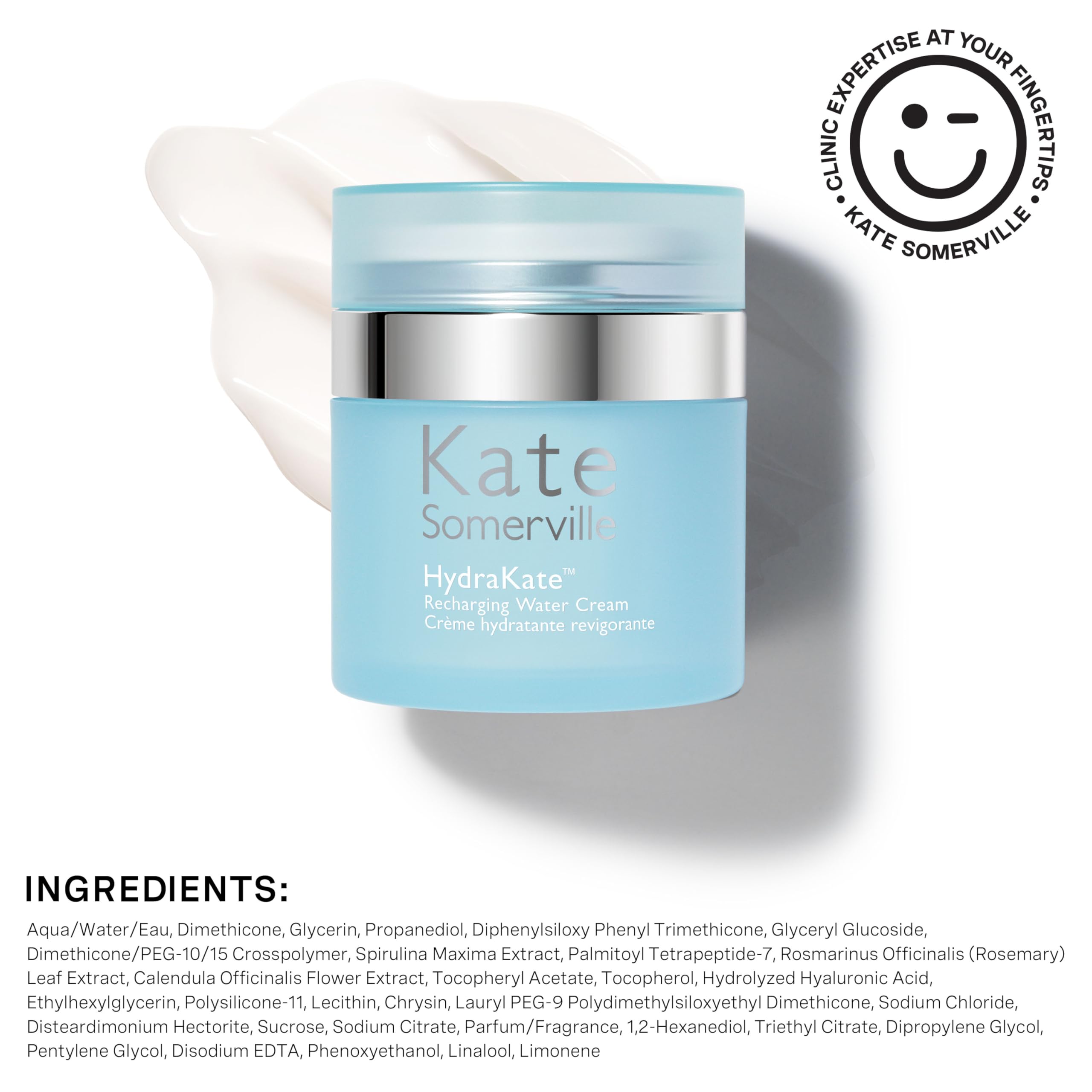 Kate Somerville HydraKate Recharging Water Cream – Facial Moisturizer, Recovers & Recharges Dry, Tired Skin, 1.7 Fl Oz