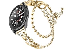 CHOFIT Compatible with Garmin Vivoacitve 5,Forerunner 55/165/165 Music,Venu SQ 2 Band for Women,Metal Classic Bling Replacement Luxury Jewelry Wristband Bracelet Strap