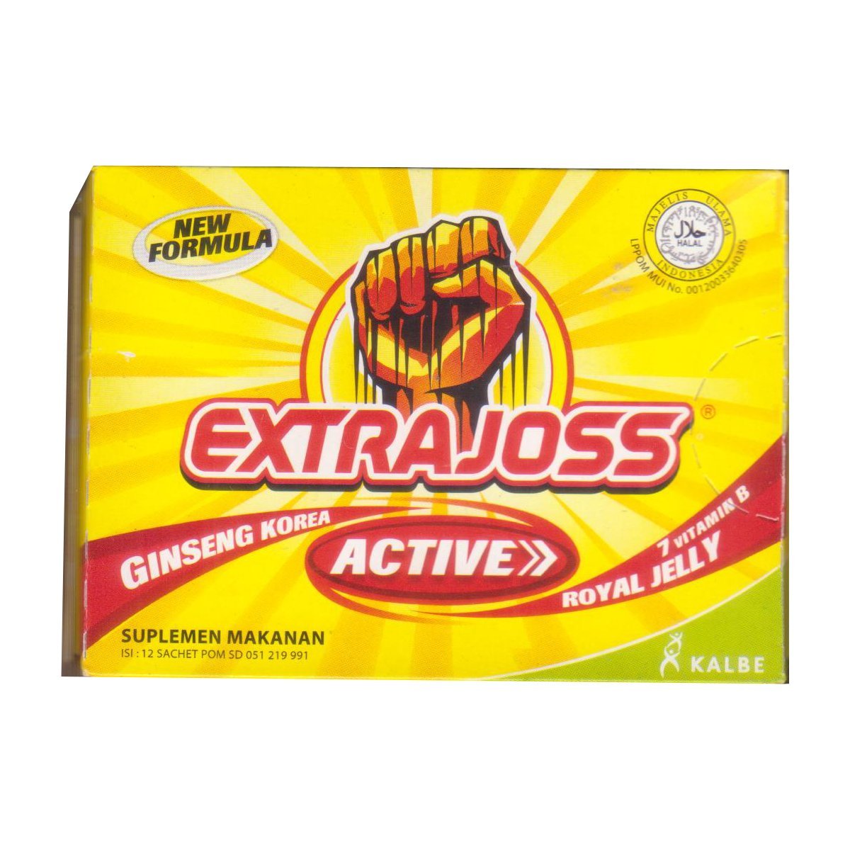 Extra Joss Active Energy Drink Powder, 5 Pack (5 x 12 Sachets @4gr)