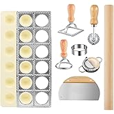 8 Pcs Ravioli Mold Set Include Ravioli Maker Press ,Dough Scraper, Dumpling Maker, Ravioli Maker Cutter set,Pasta Making Kit for Ravioli Press Mold,Suitable for Kitchen Beginners Gift (A)