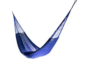 Hammocks Rada Mayan-Made Matrimonial Yucatan Hammock - Two Person Hammock - Artisan Crafted in Central America - Fits 12.5 to 13 Feet Hammock Stand - Up to 550 Pounds, Dark Blue - Hanging Bed