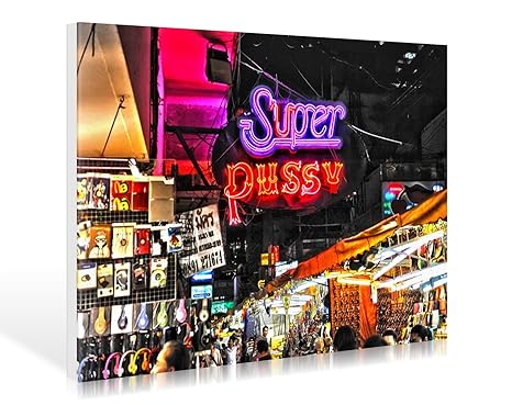 Art-Galerie Leinwandbild Hady Khandani - HDR - Super Pussy PATPONG - Bangkok 1-90 x 60cm - Premiumqualität - HADYPHOTO, Fotog